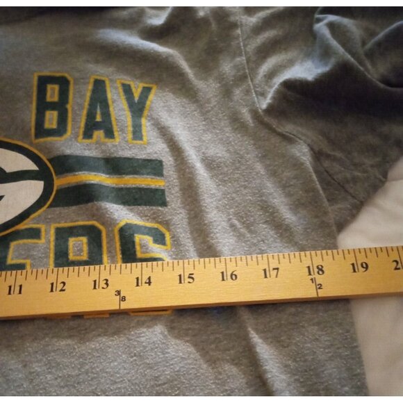 Green Bay Packers Football Men's Size L Grey Stripe Thru Tee Shirt - Picture 5 of 6